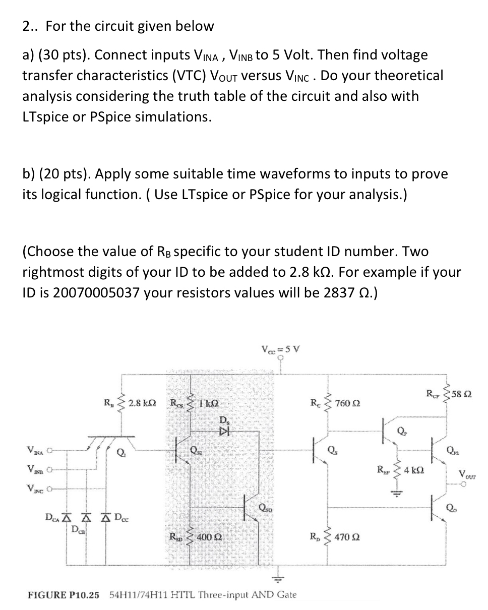 2 . . For the circuit given below a ) ( 3 0 pts )