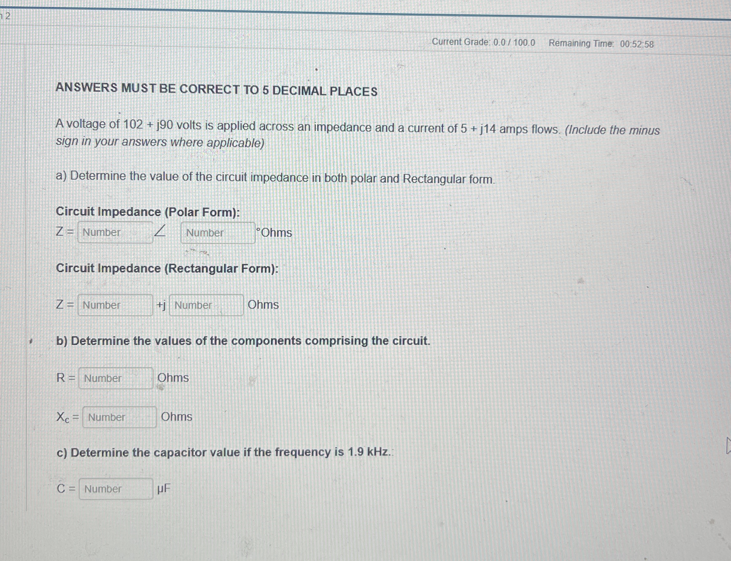 Current Grade: 0 . 0 1 0 0 . 0 Remaining Time 0 0