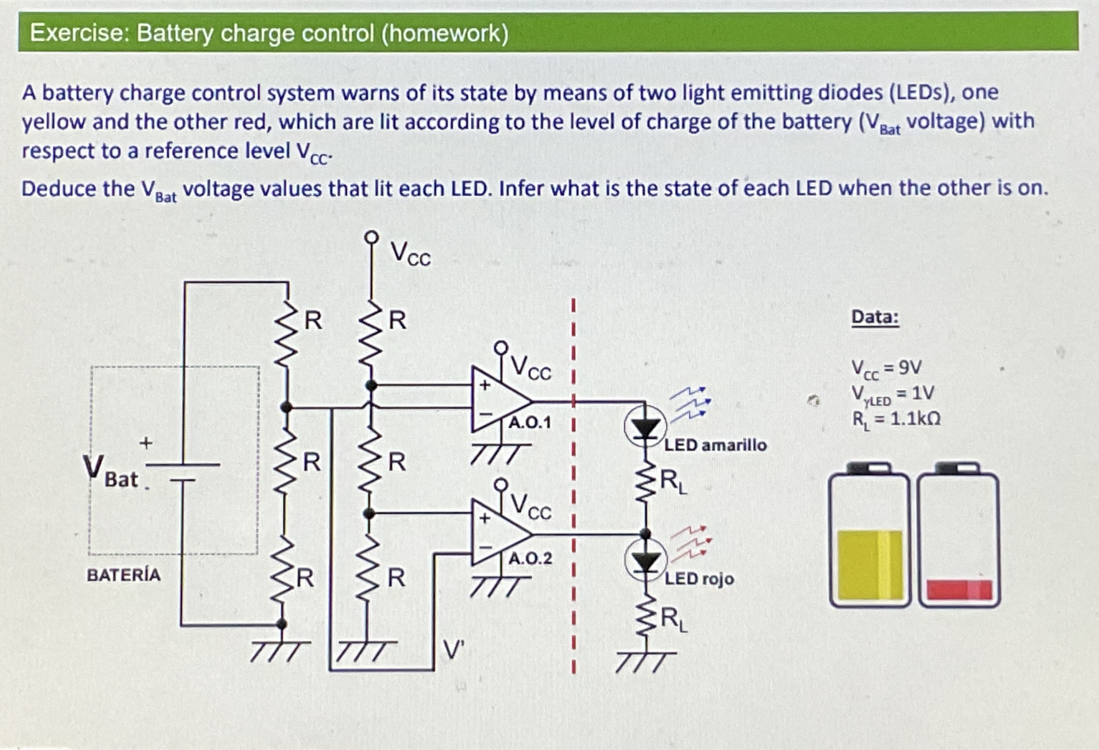 Exercise: Battery charge control ( homework ) A