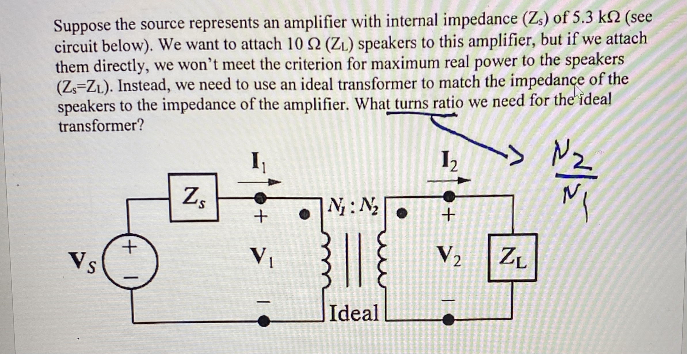 Suppose the source represents an amplifier with