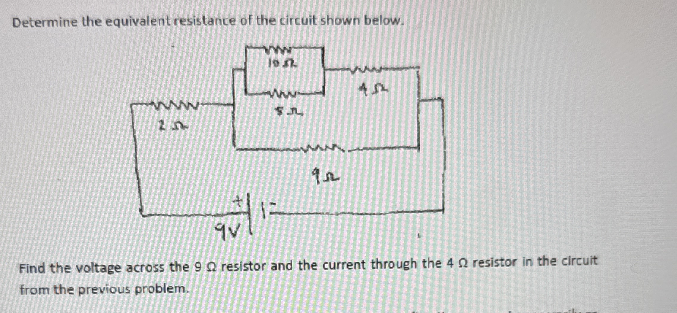 Determine the equivalent resistance of the