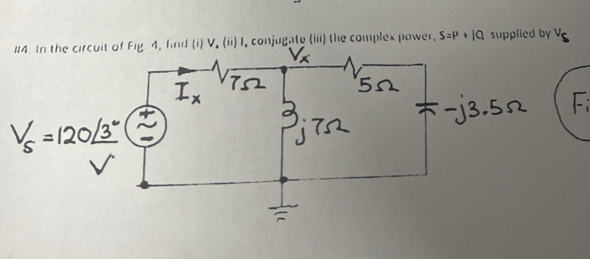 In the circuit fig 4 find ( i ) Vx ( ii ) Ix