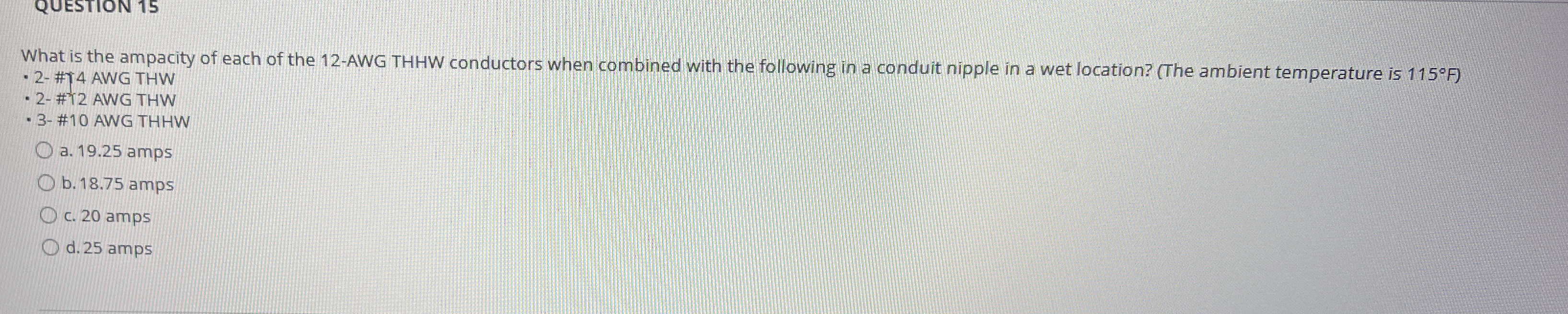 What is the ampacity of each of the 1 2 - AWG