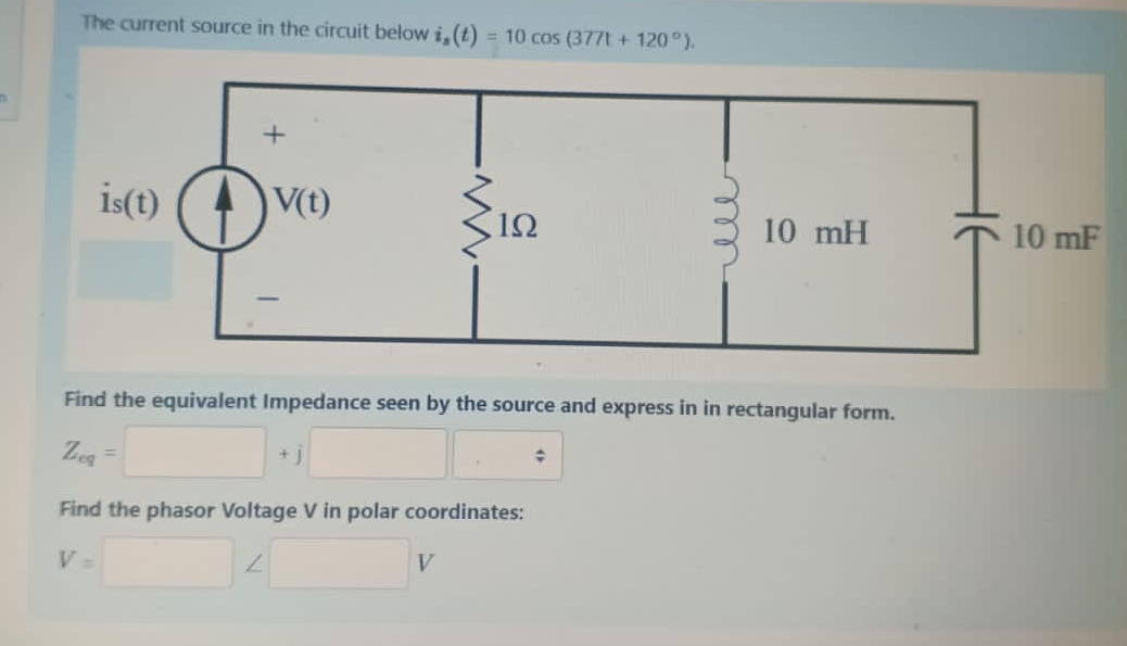 The current source in the circuit below i s ( t )
