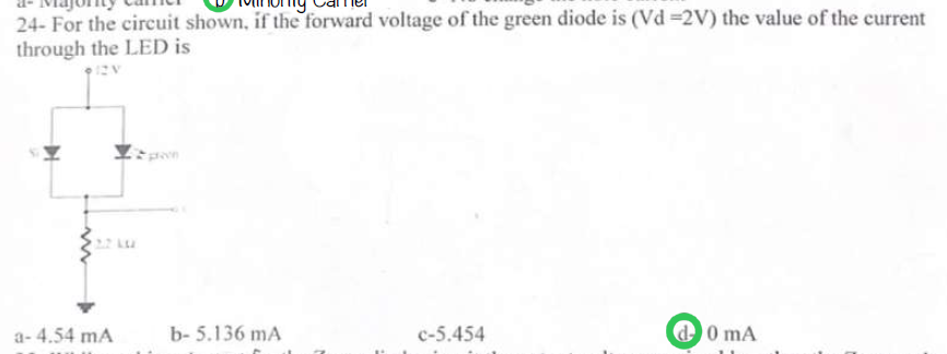 2 4 - For the circuit shown, if the forward