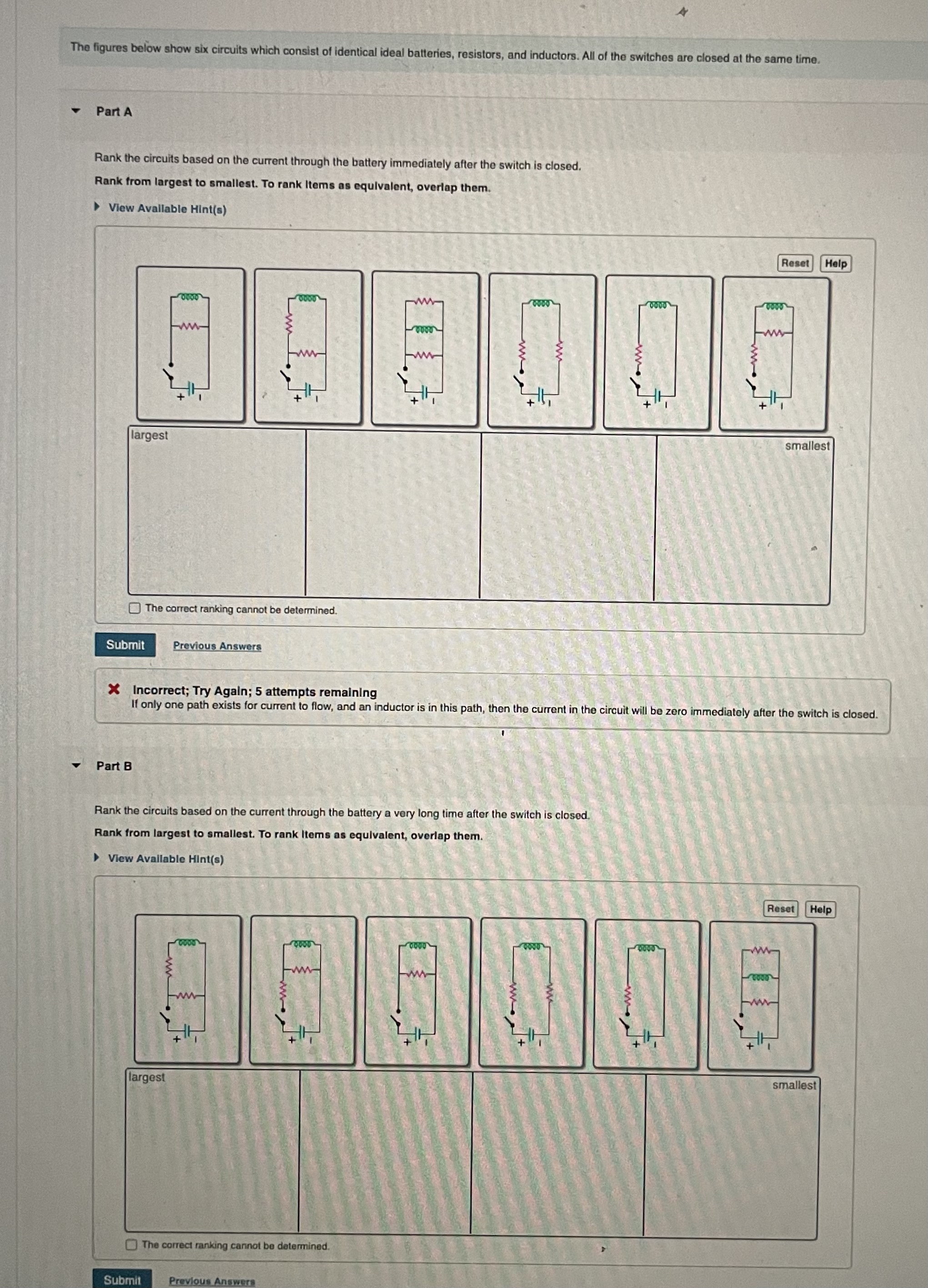 The figures below show six circuits which consist