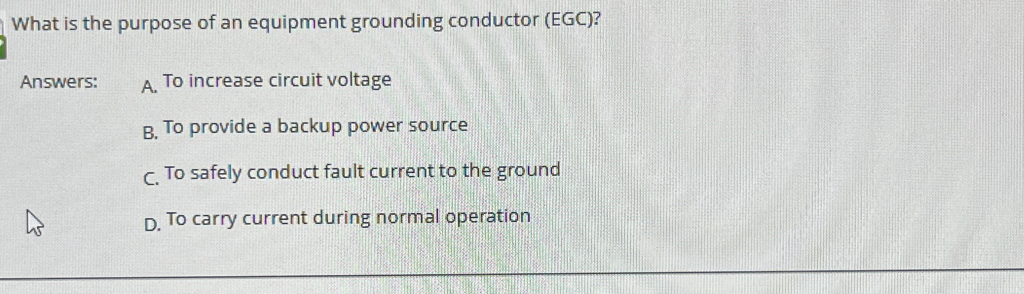 What is the purpose of an equipment grounding
