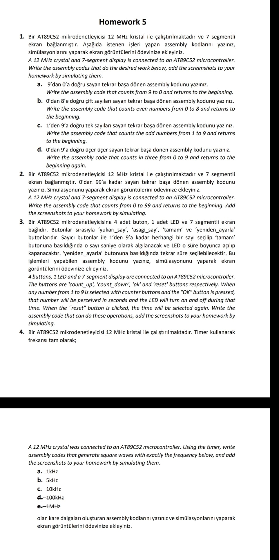 microprocessors laboratory. Bir AT 8 9 C 5 2