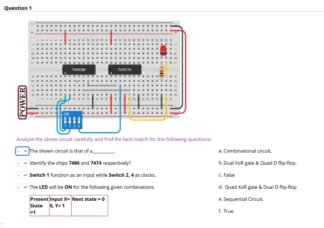 Question 1 Analyse the above circuit carefully