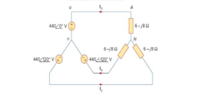 In the circuit below determine the phase currents