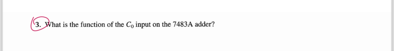 What is the function of the C 0 input on the 7 4