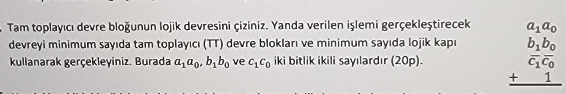 Tam toplay c devre blo unun lojik devresini