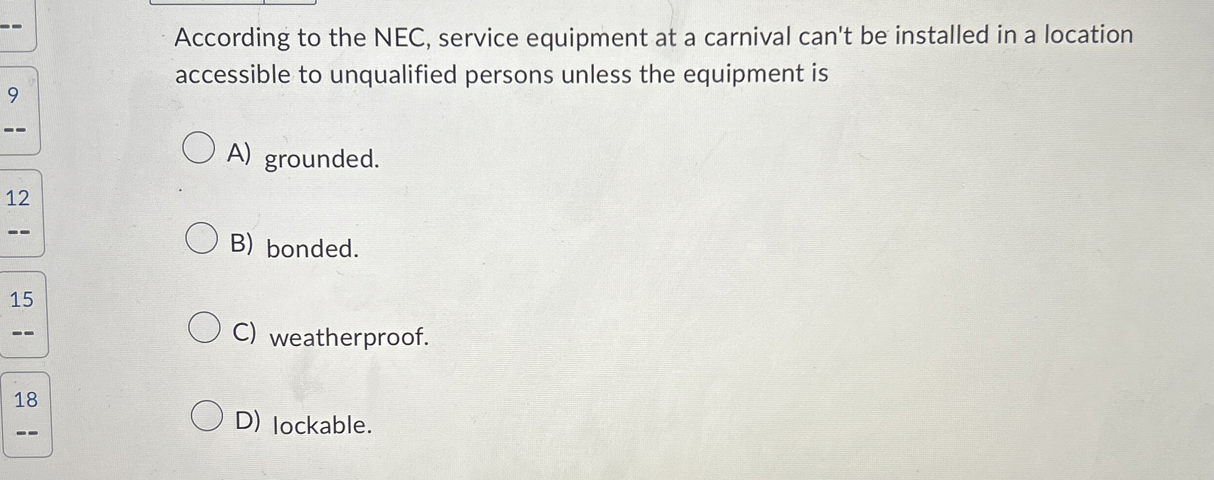 According to the NEC, service equipment at a