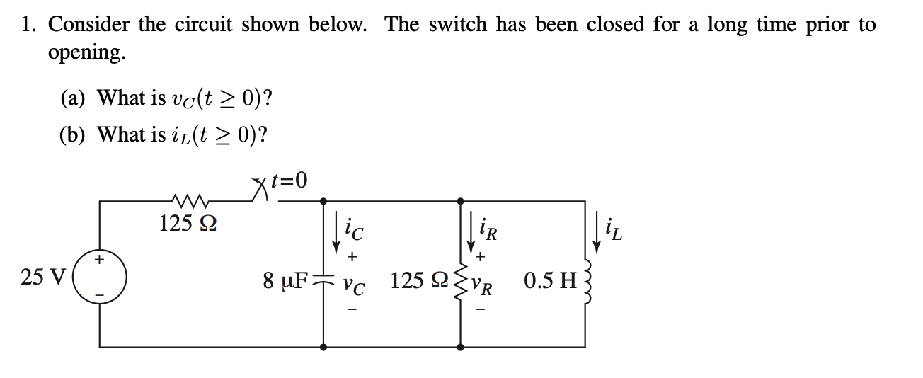 Consider the circuit shown below. The switch has