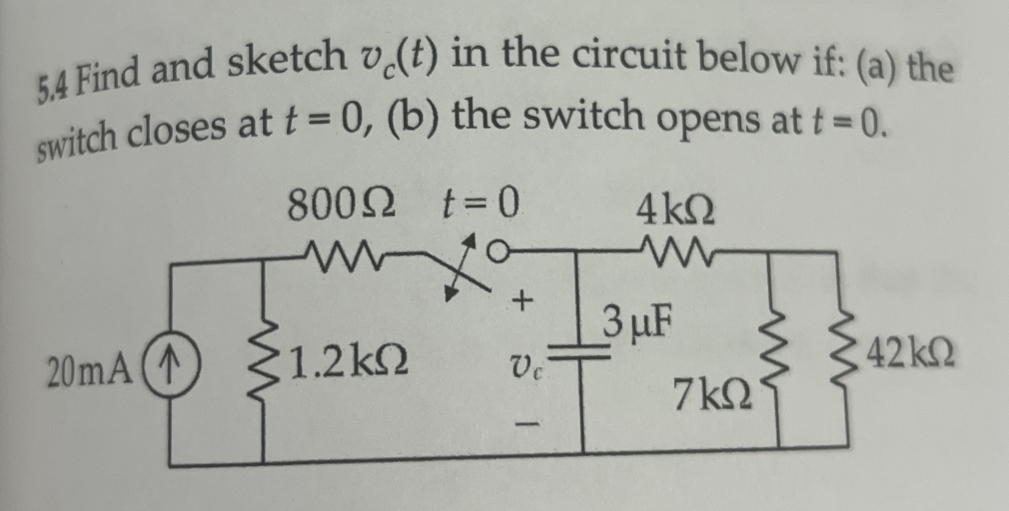 5 . 4 Find and sketch v c ( t ) in the circuit
