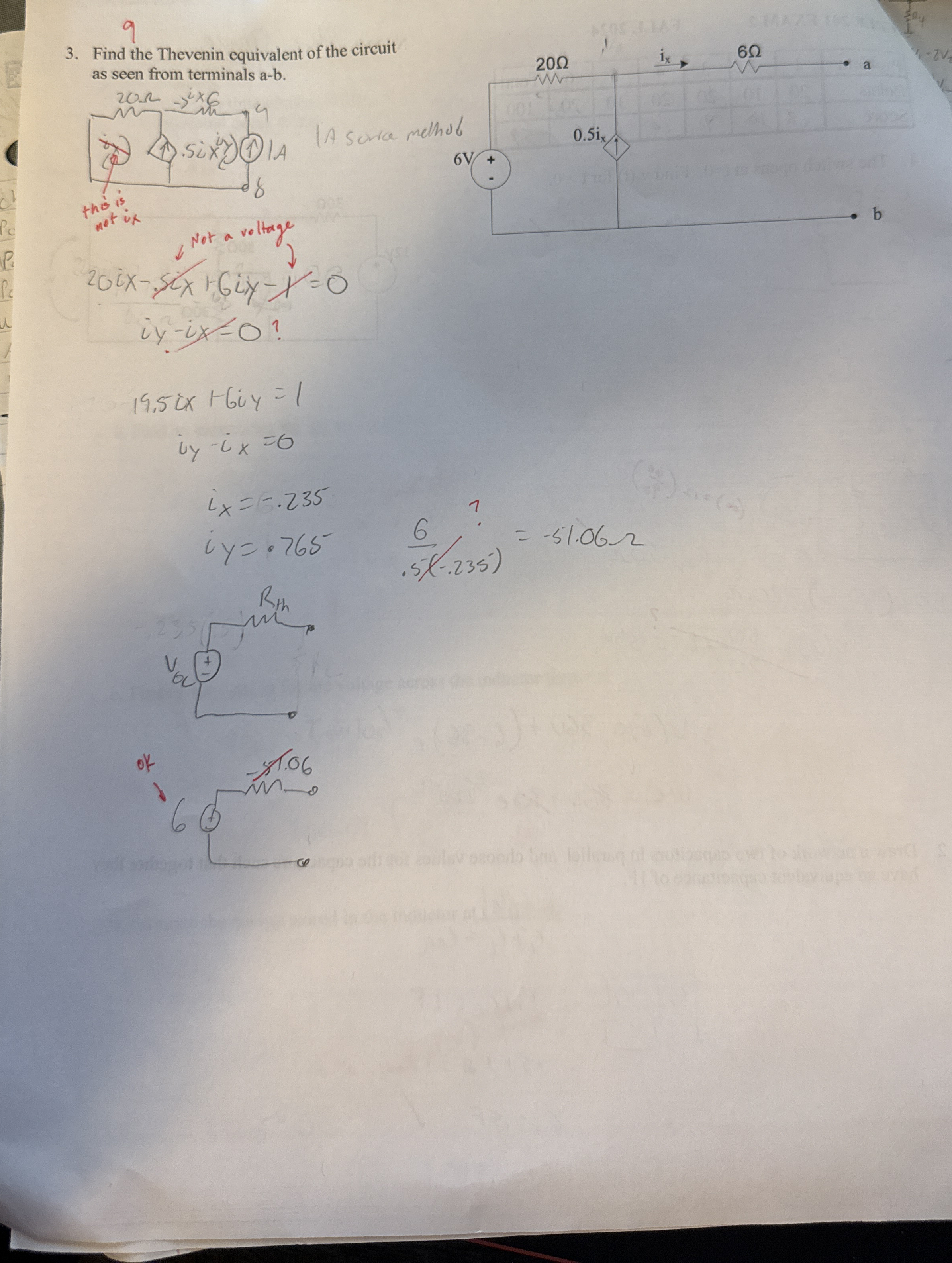 Find the Thevenin equivalent of the circuit as