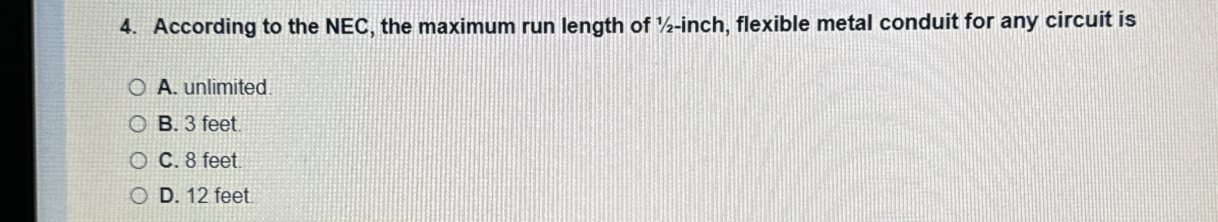 According to the NEC, the maximum run length of 1