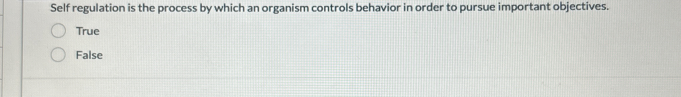 Self regulation is the process by which an