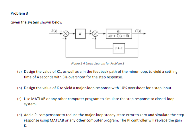 Problem 3 Given the system shown halnum Figure 2