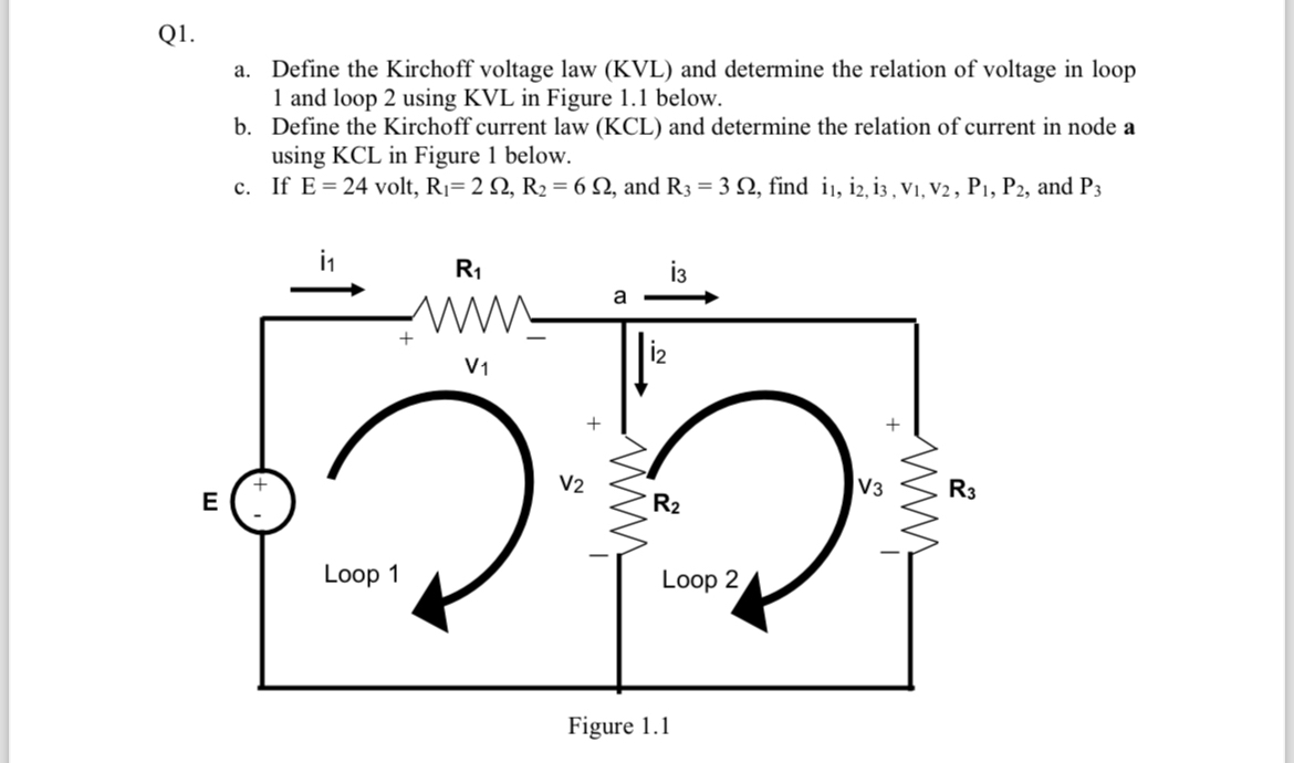 Please solve in a paper a . Define the Kirchoff