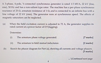 ( c ) The field excitation current is maintained