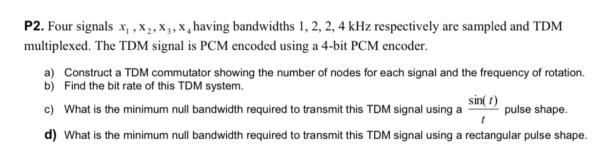 P 2 . Four signals x 1 , x 2 , x 3 , x 4 having