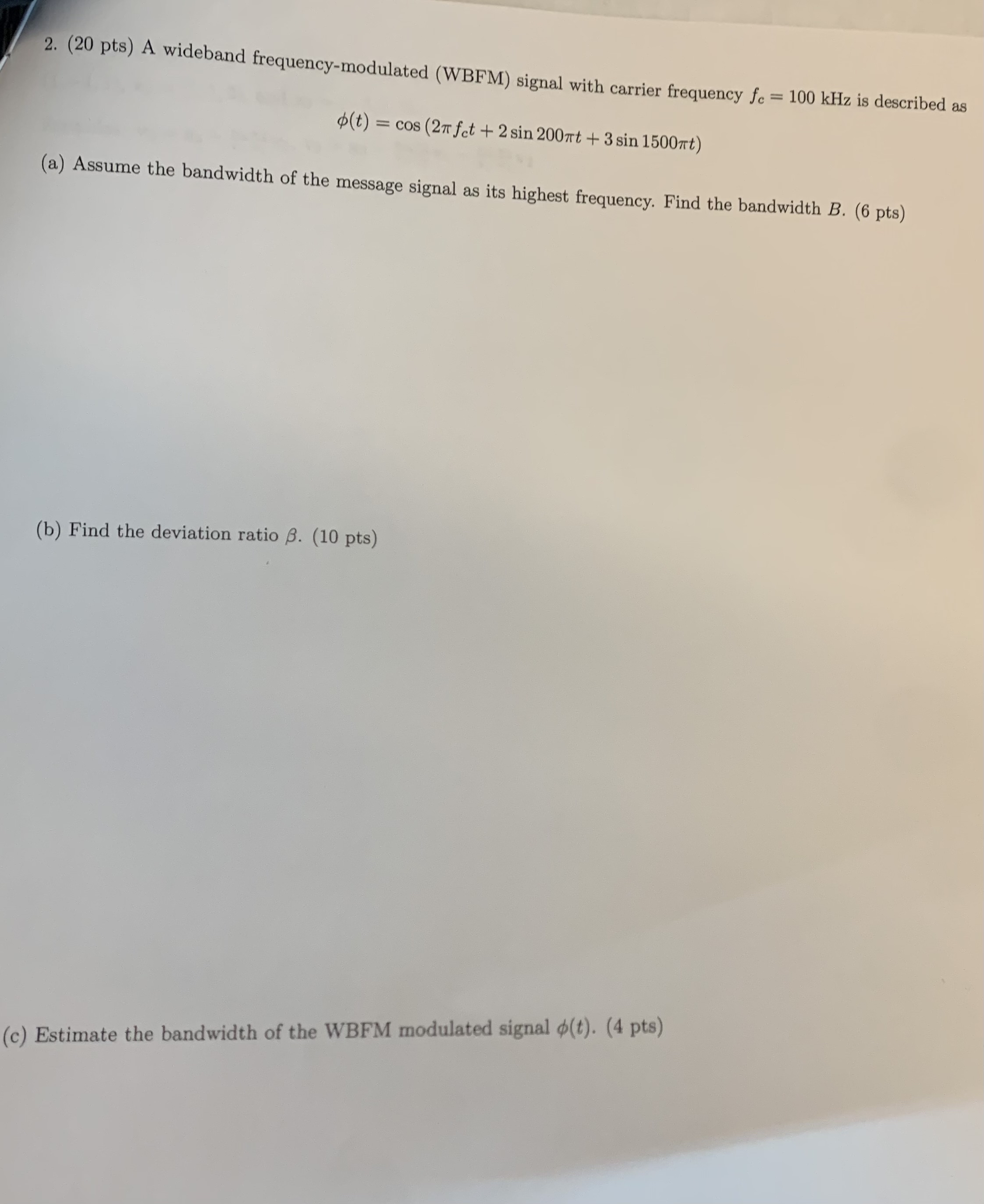 A wideband frequency - modulated ( WBFM ) signal
