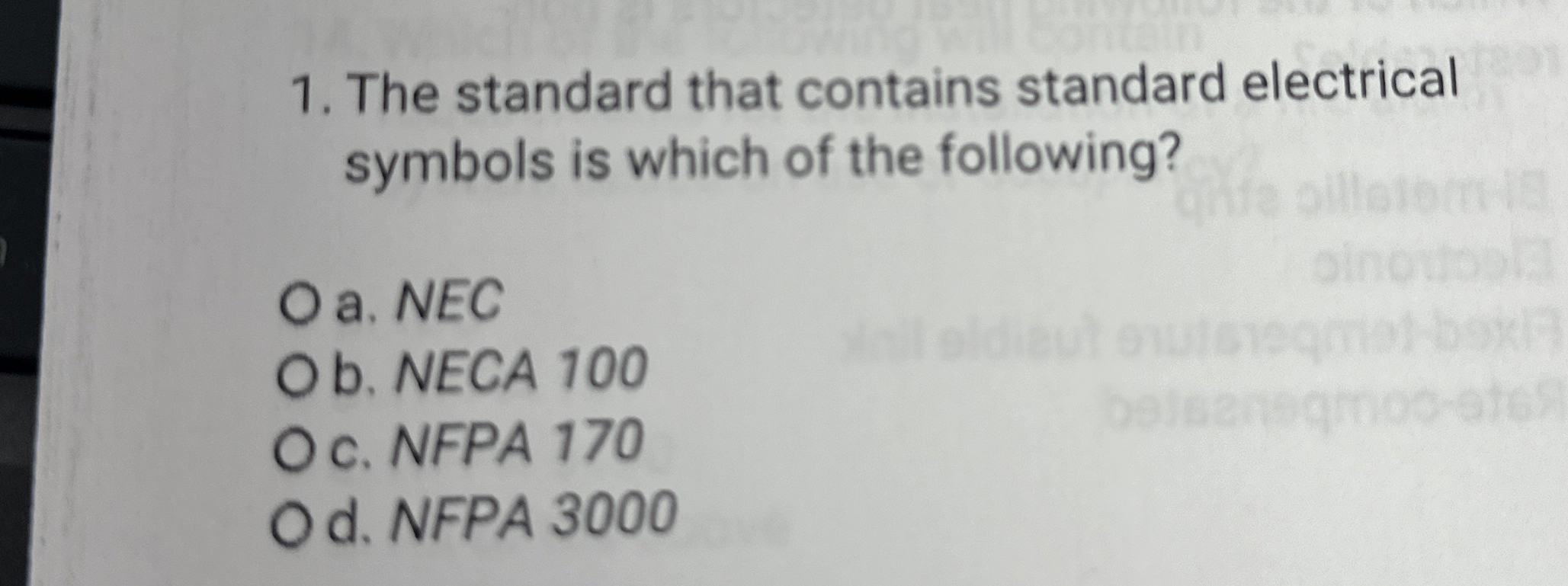 The standard that contains standard electrical