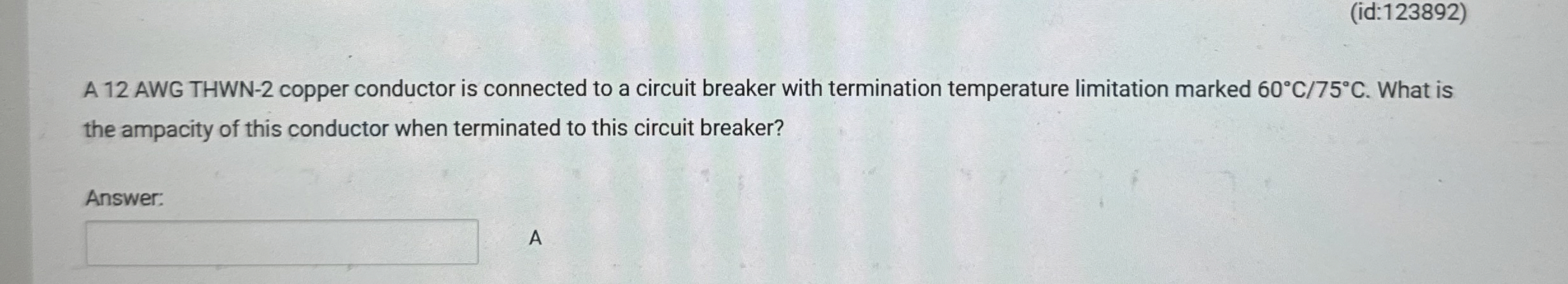 A 1 2 AWG THWN - 2 copper conductor is connected
