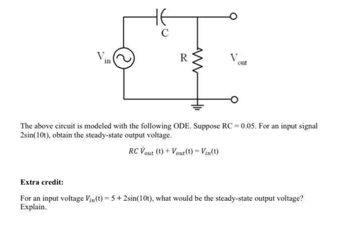 The above circuit is modeled with the following