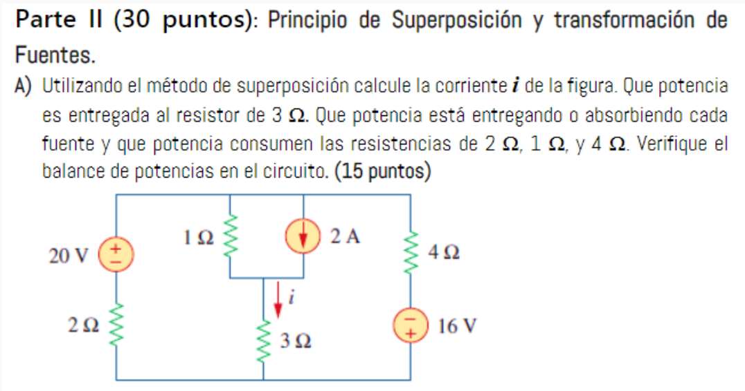 A ) Using the superposition method, calculate the