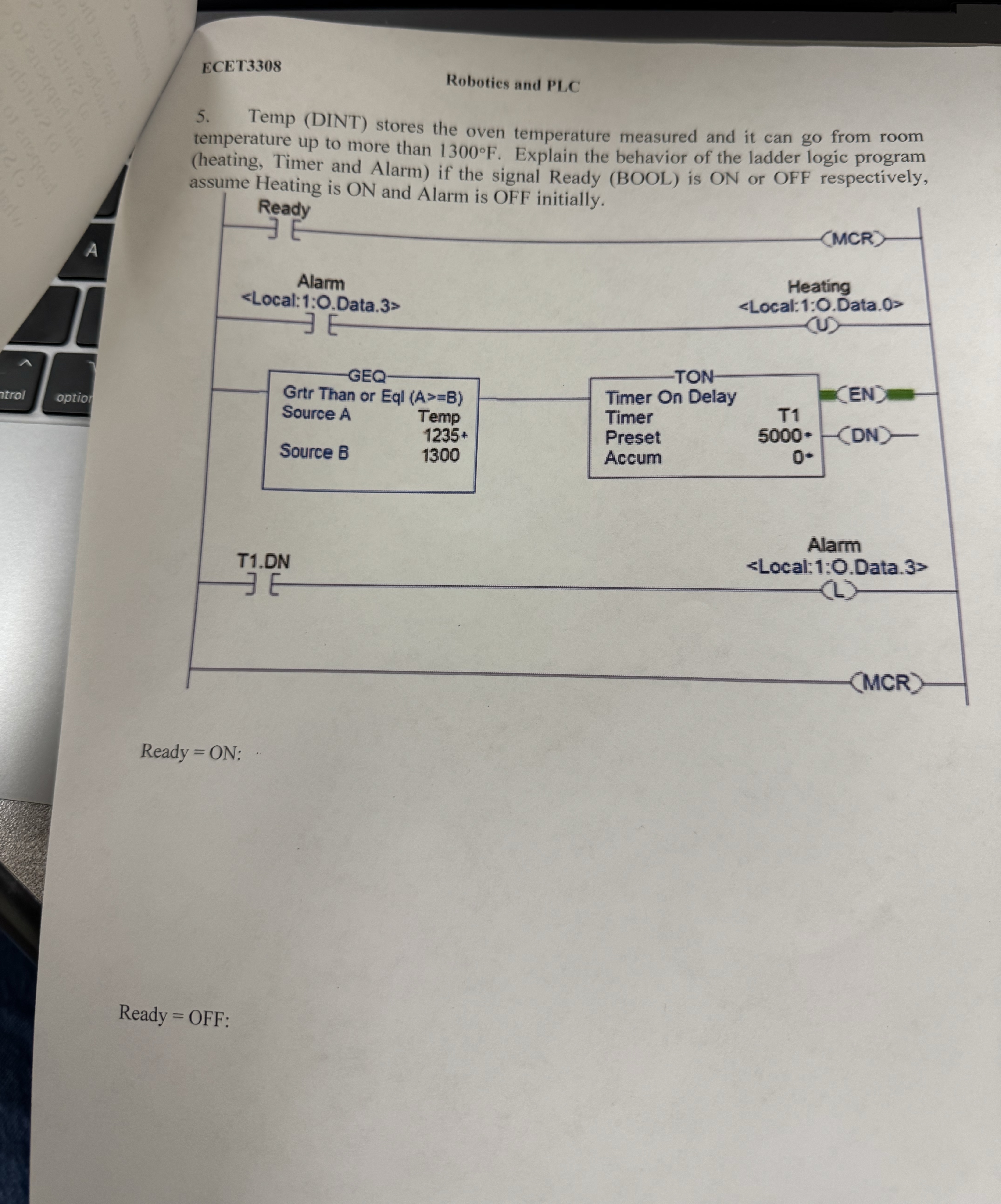 ECET 3 3 0 8 Robotics and PLC 5 . Temp ( DINT )