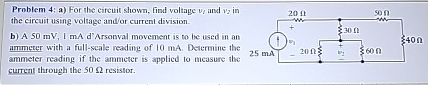 Problem 4 : a ) For the circuit shown, find