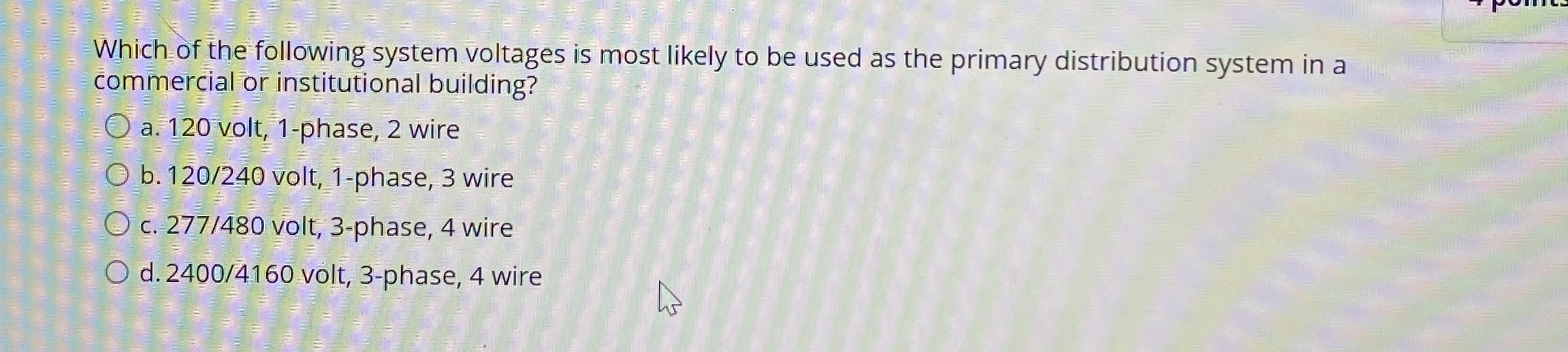 Which of the following system voltages is most