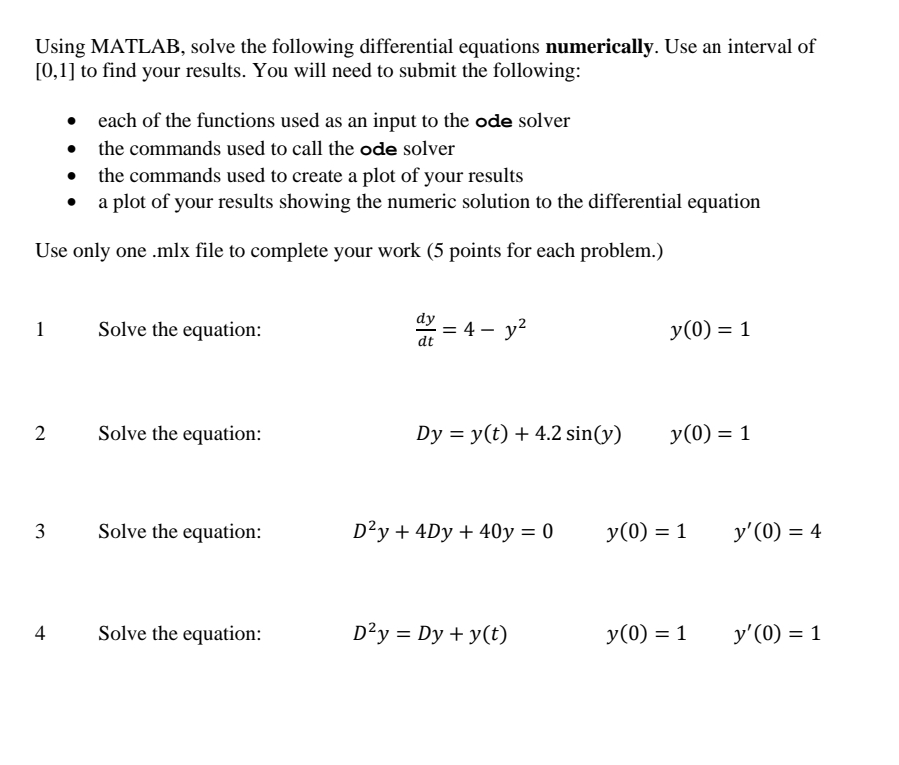 Need help programming in MATLAB. Please solve
