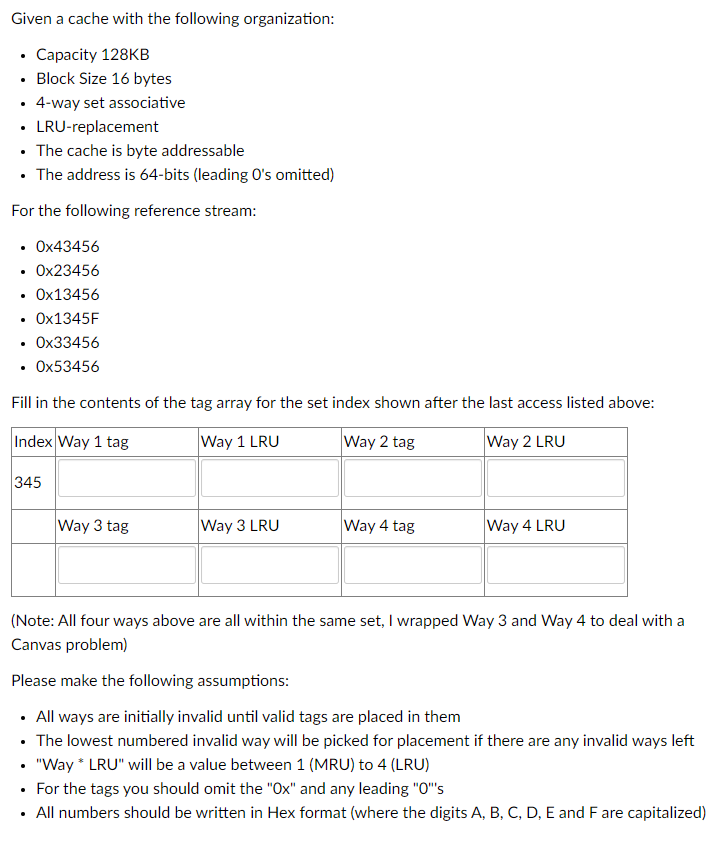 Please solve and include each calculation.
