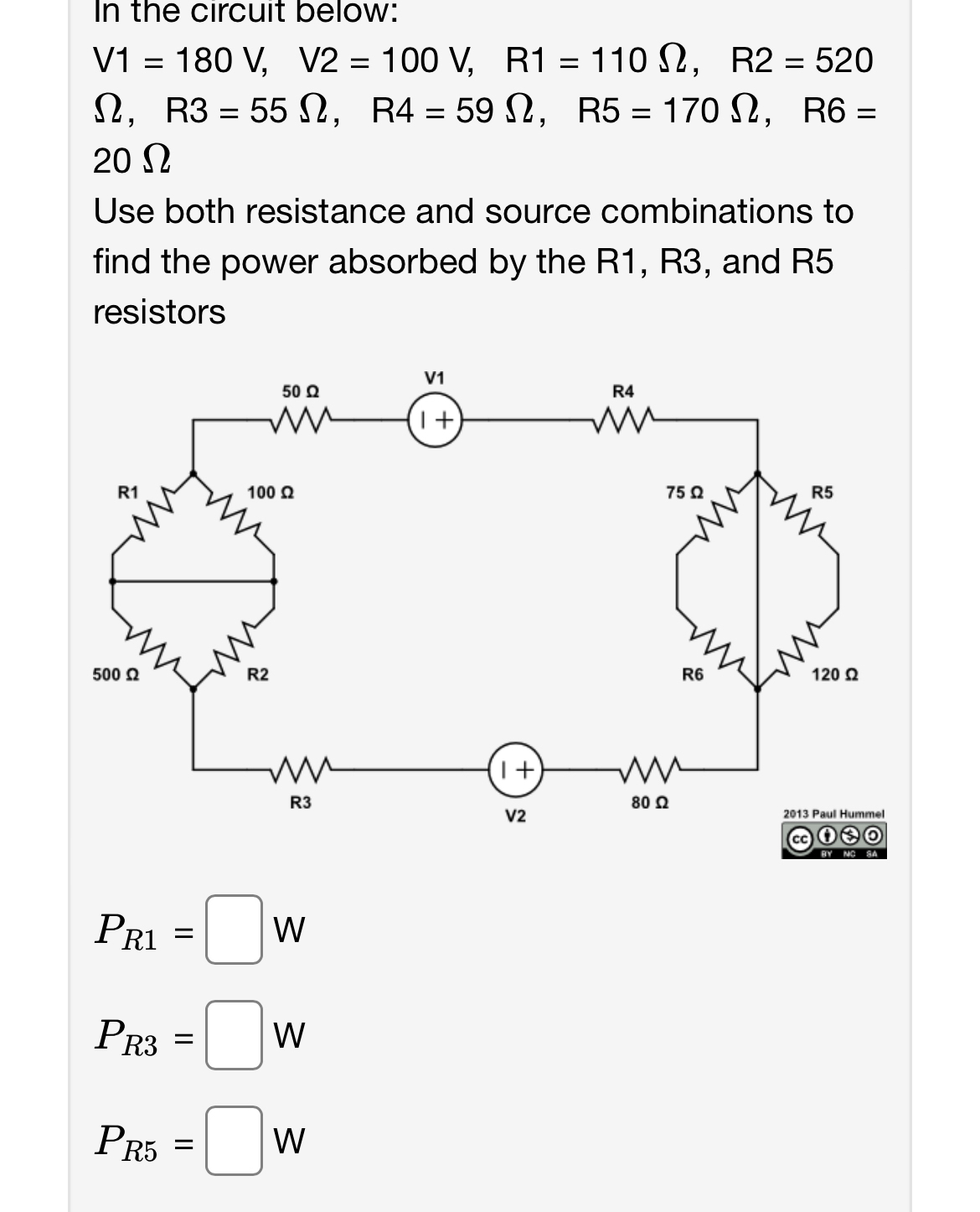In the circuit below: V 1 = 1 8 0 V , V 2 = 1 0 0