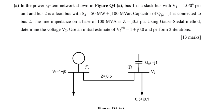 ( a ) In the power system network shown in Figure