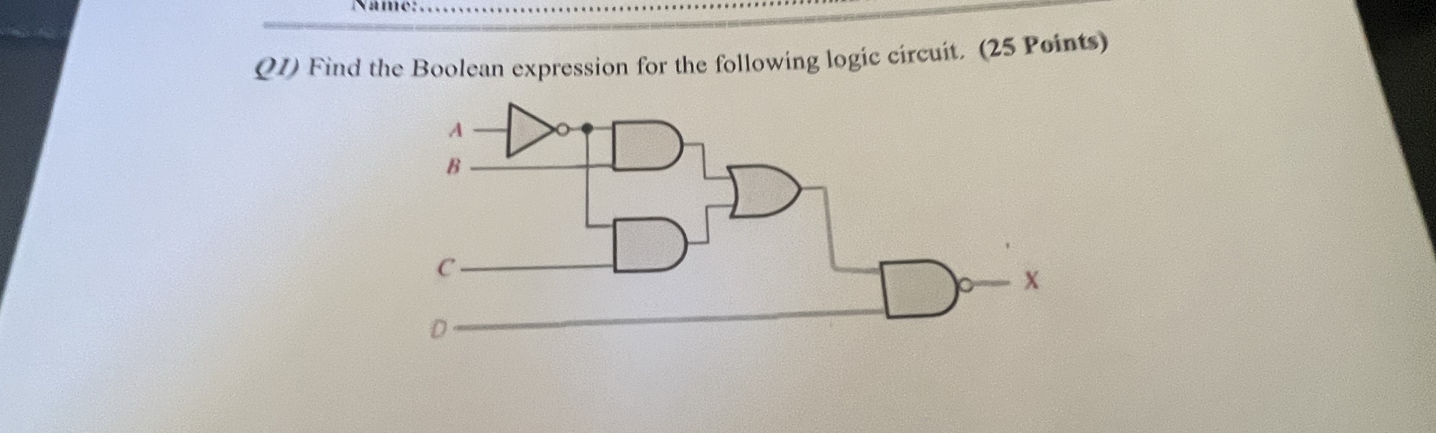 Q 1 ) Find the Boolean expression for the