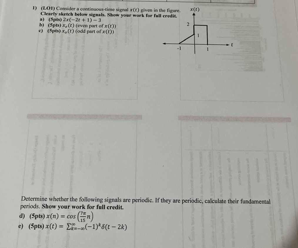 ( LO 1 ) Consider a continuous - time signal x (