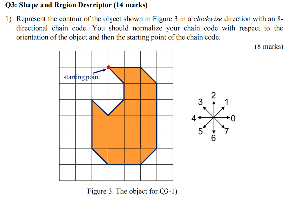 Q 3 : Shape and Region Descriptor ( 1 4 marks ) 1