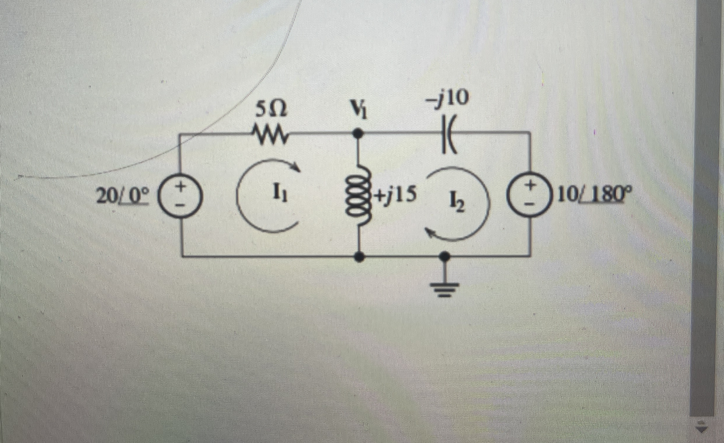 Solve for the meah currrents show For I 1 and I 2