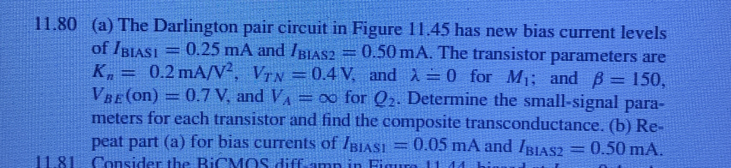 1 1 . 8 0 ( a ) The Darlington pair circuit in