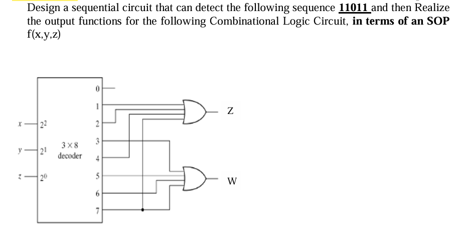 Design a sequential circuit that can detect the