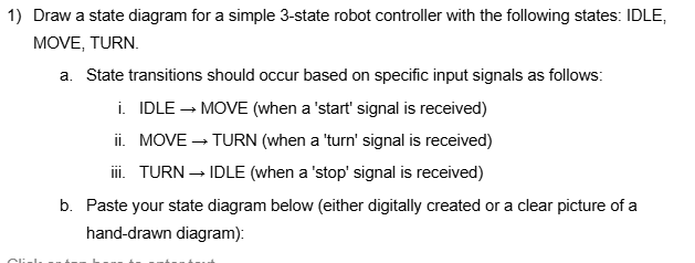 1 ) Draw a state diagram for a simple 3 - state