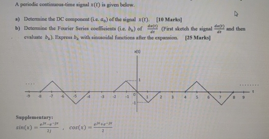 A periodic continuous - time signal x ( t ) is