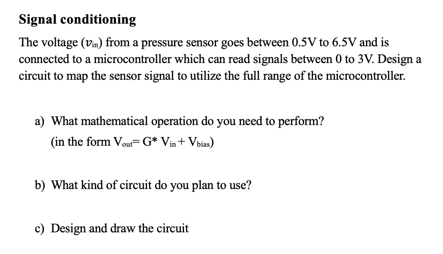 The voltage ( in ) from a pressure sensor goes
