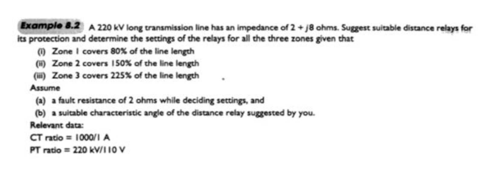 Examplo 8 . 2 A 2 2 0 kV long transmission line
