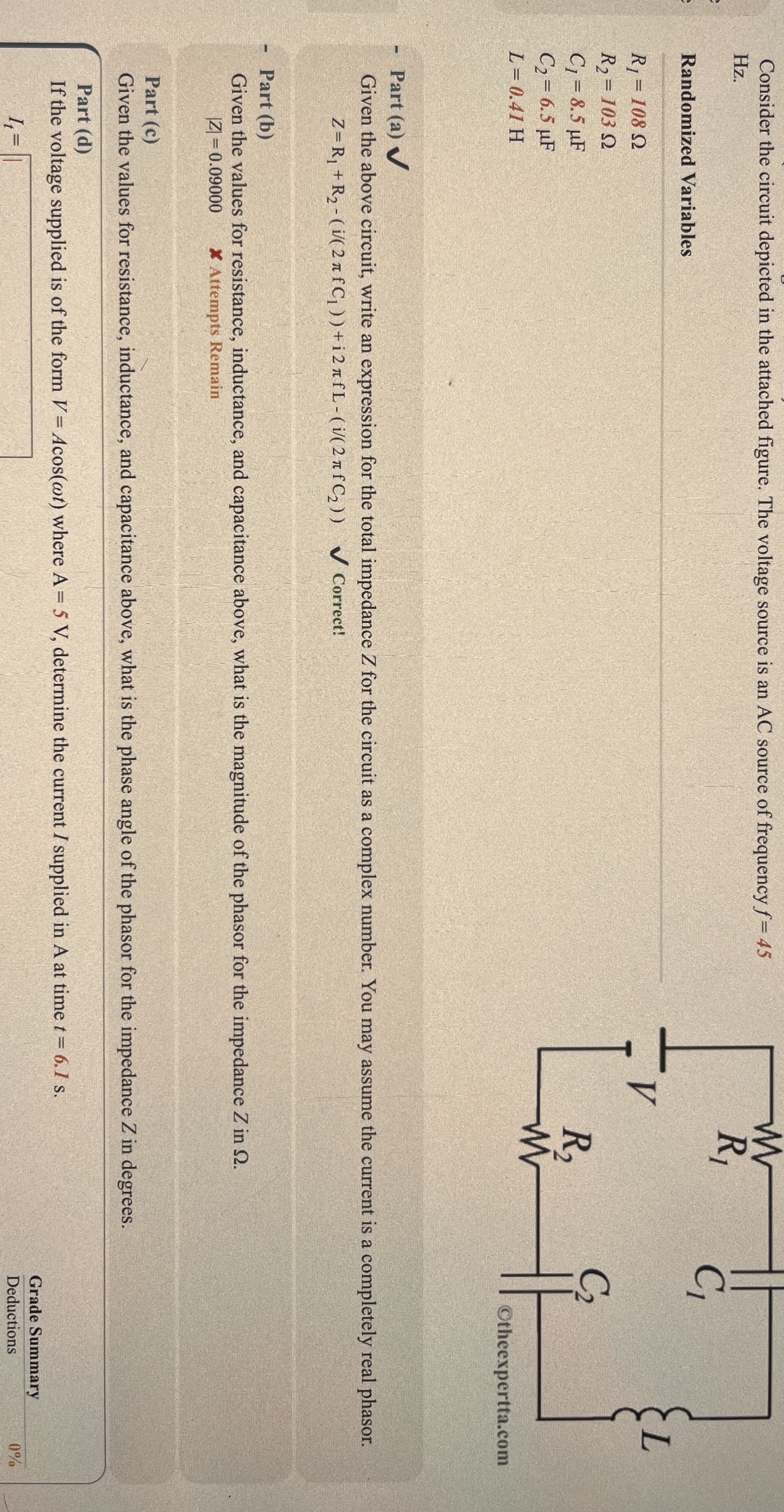 Consider the circuit depicted in the attached
