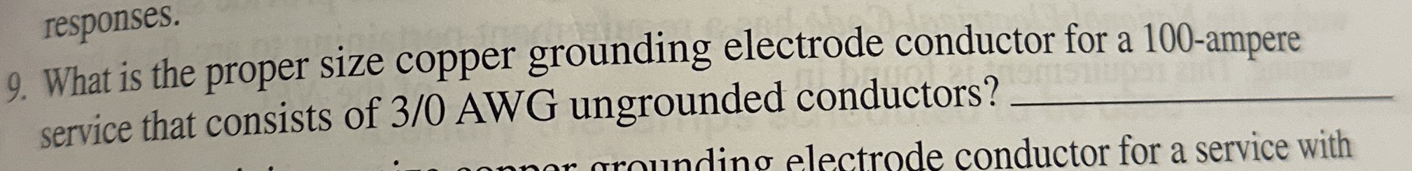 What is the proper size copper grounding